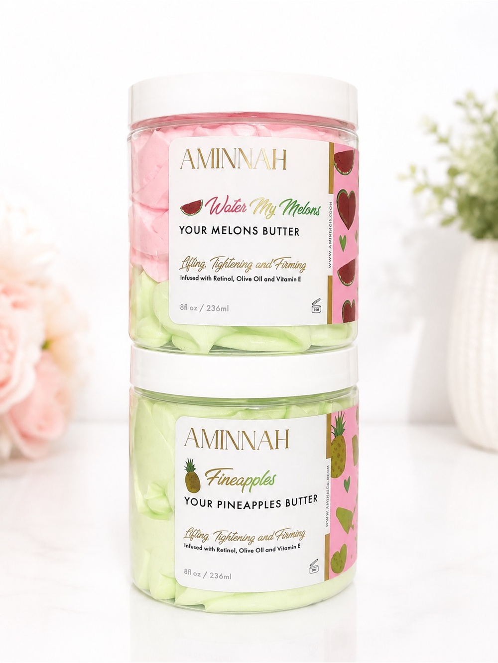 *Buy Now* Aminnah Water My Melons & Fineapples Body Butter Cream Duo